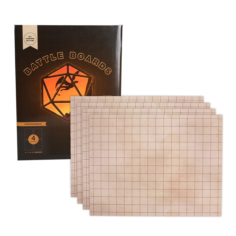GSM Brands battle mat grid-boards in a 4-pack for flexible RPG layouts.