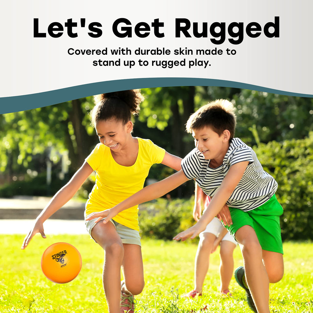 GSM Brands dodgeballs 5-9-inch diameter, easy to grip for kids and adults.