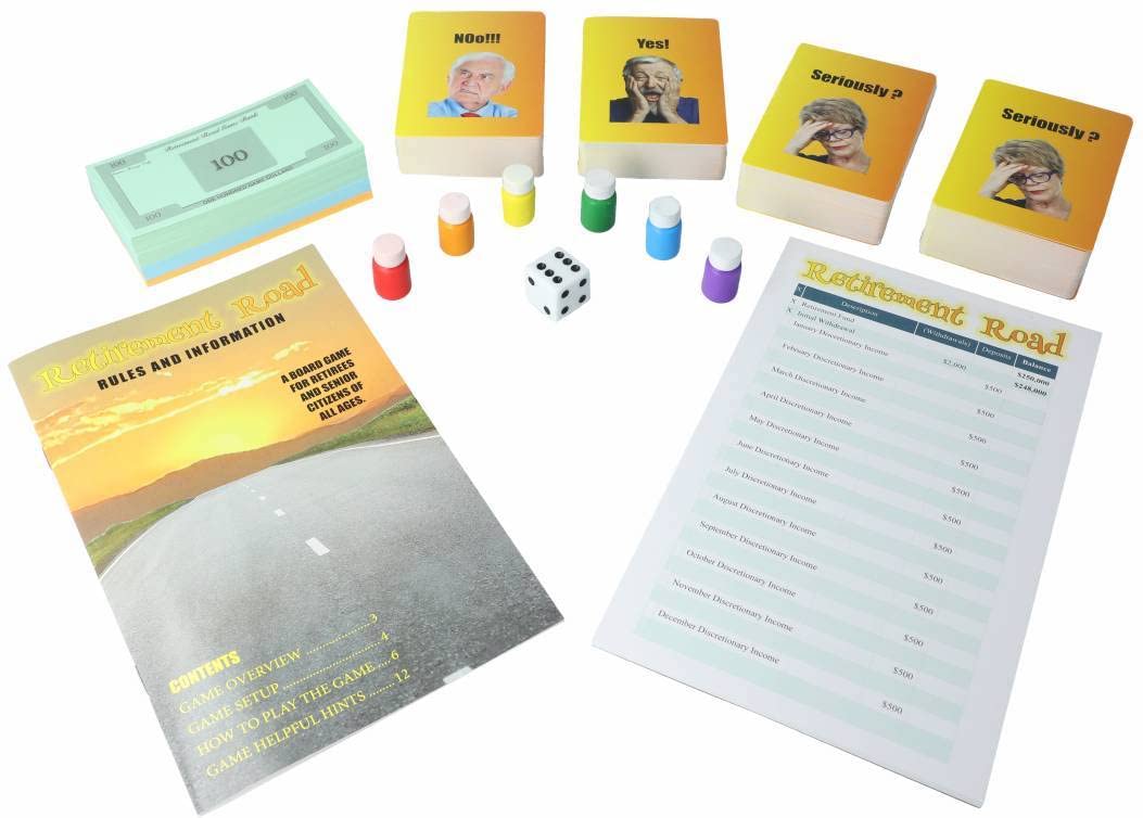 GSQ Retirement Road check register and tokens in use during gameplay