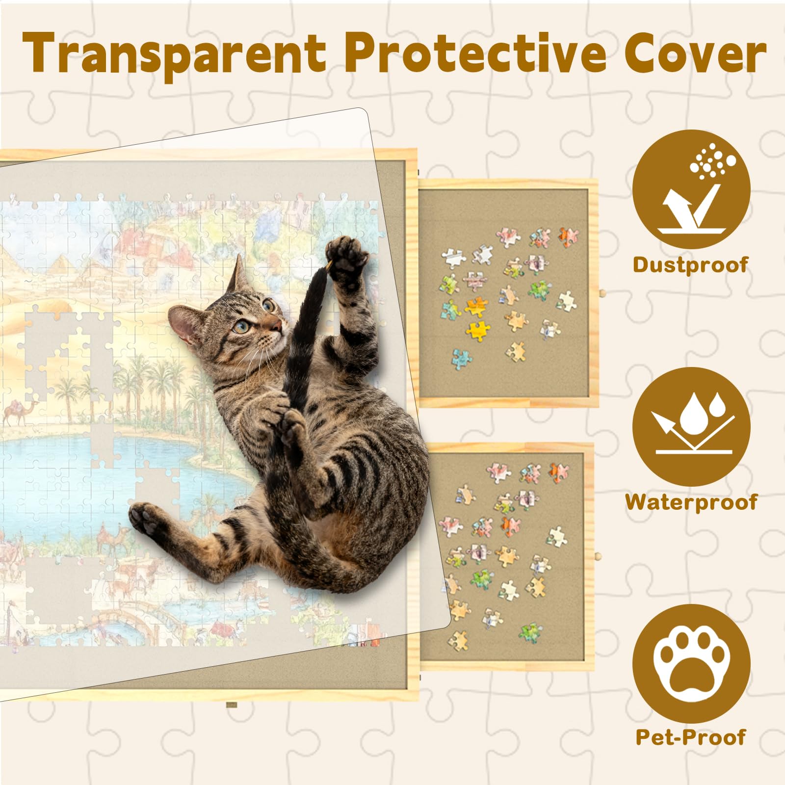 GT GETCO TECH portable puzzle board for easy moving and storage