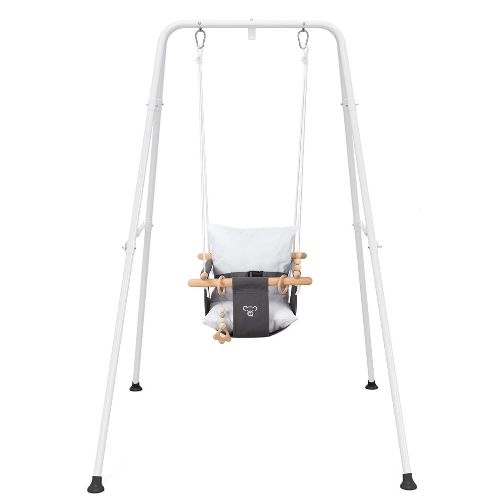 G TALECO GEAR baby swing stand assembly enables quick, safe indoor or outdoor setup.