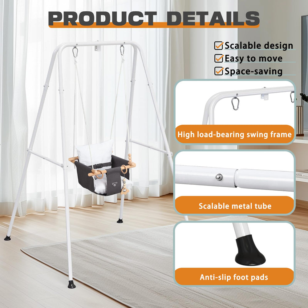 G TALECO GEAR saucer swing canvas seat offers comfy, secure seating for infants.