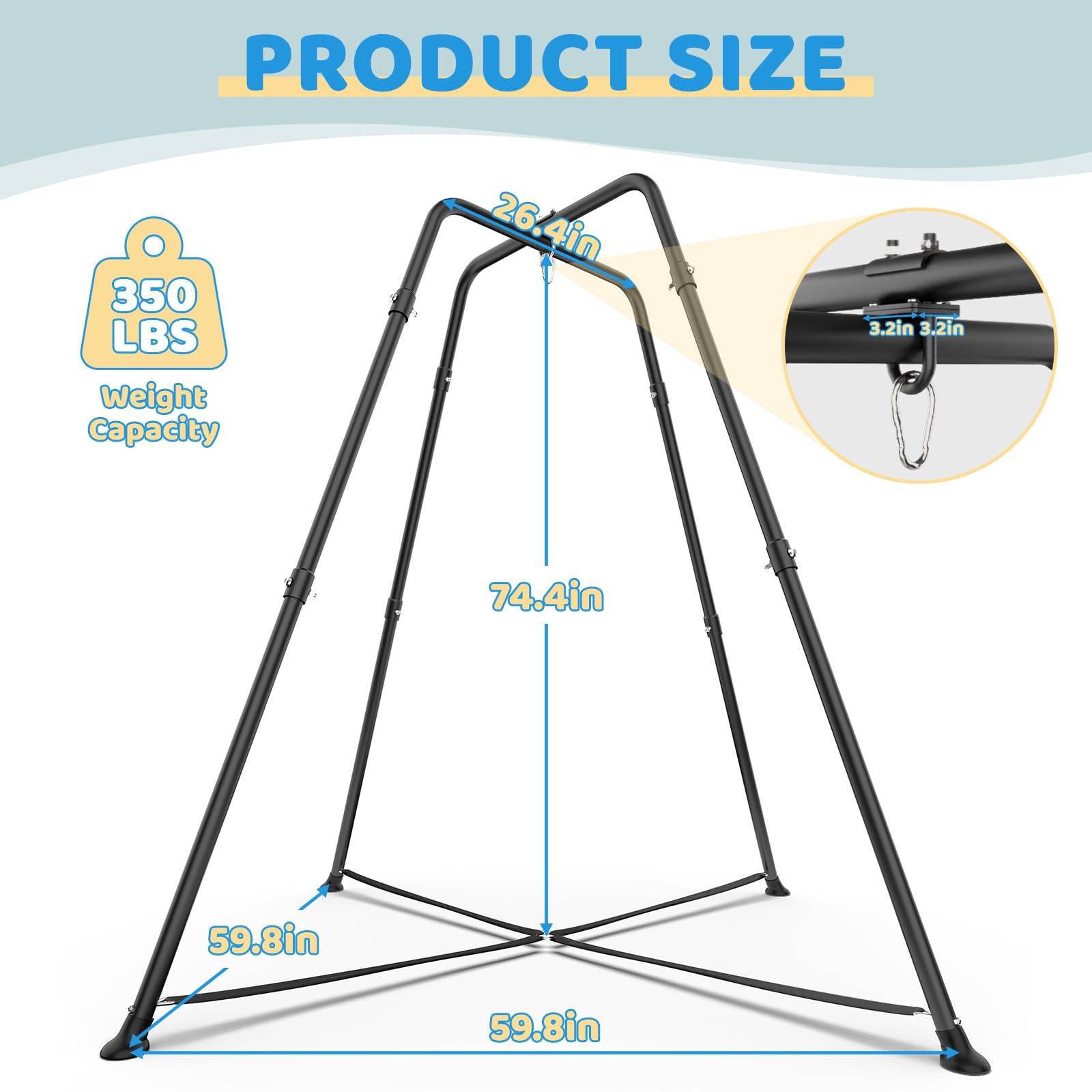 G TALECO GEAR family swing area supports versatile swinging and hanging activities.