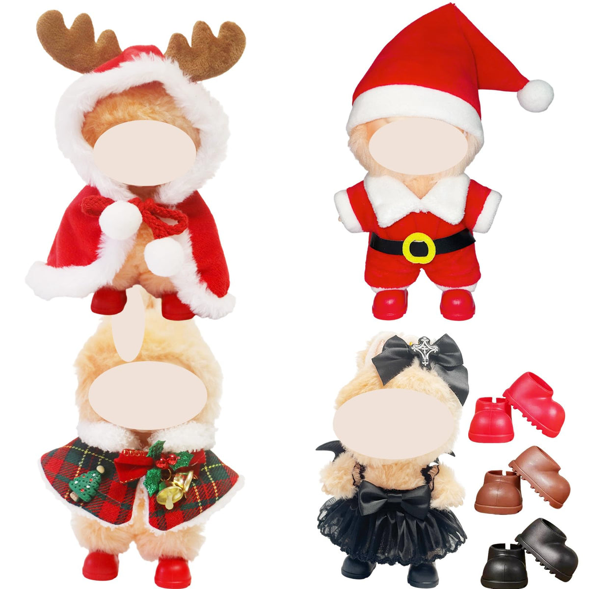 Gtsrlp Santa doll costume on a 17cm doll with plush, cozy holiday play