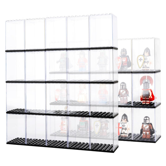 Guarsiliymi display case set for LEGO figures offers crystal-clear visibility and dust protection.