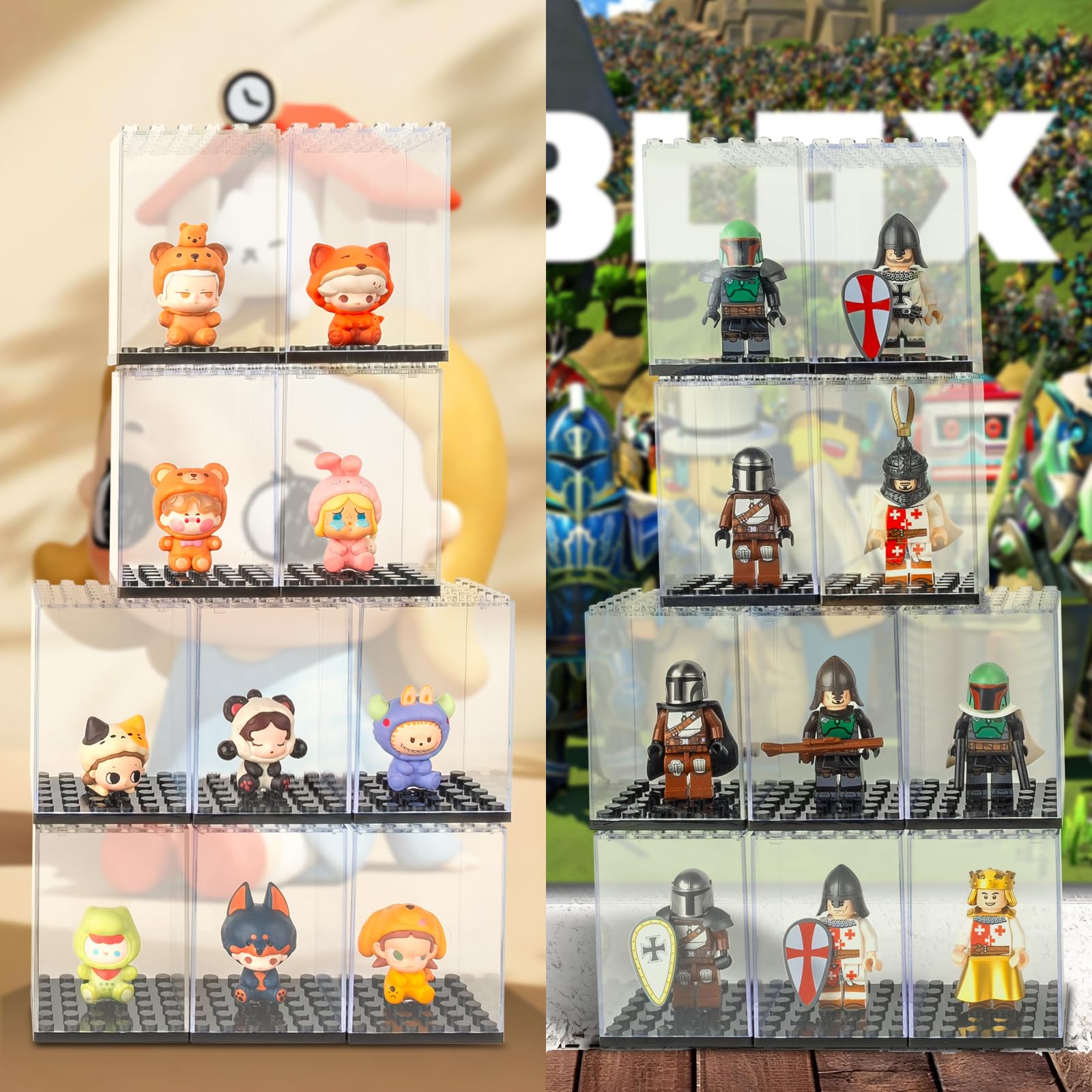 Guarsiliymi stackable DIY display enables flexible, space-saving arrangements.