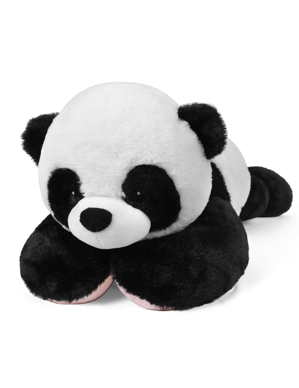 Gubuy panda plush features embroidered eyes and nose for a friendly look.