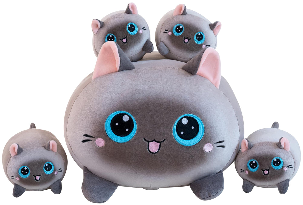Gudisi Siamese cat plush exterior with soft fabric for cozy hugs.