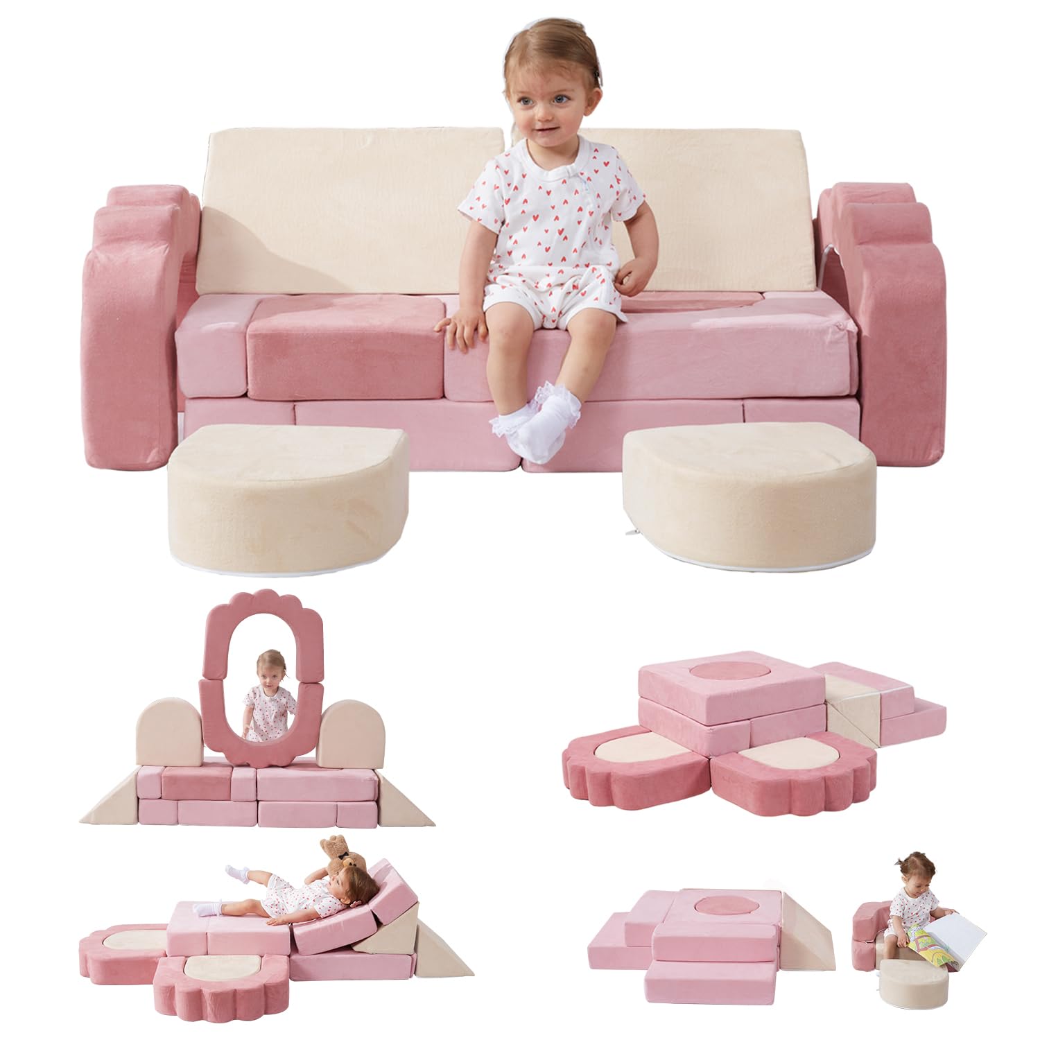 GudoInsole 13-piece foam climbing blocks ready for toddler play.