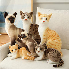 GUDVES orange tabby cat plush fabric close-up showing detailed stitching.