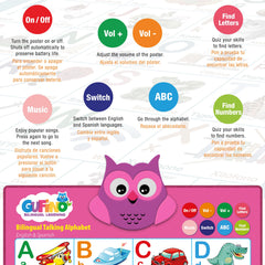 Gufino Alphabet Wall Chart adjustable volume for quiet or loud playspaces.