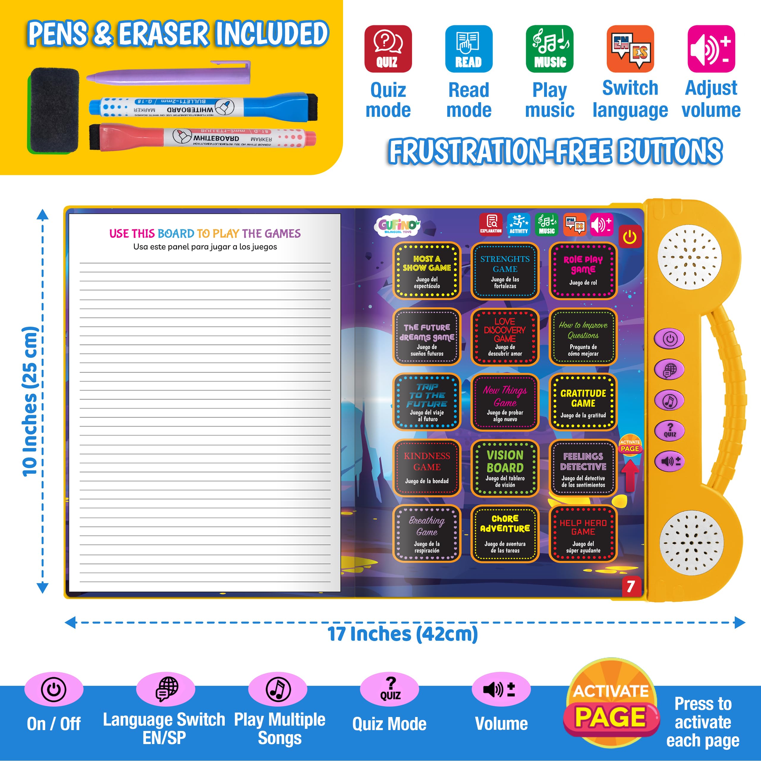 Gufino interactive learning toy encourages exploration and language use.