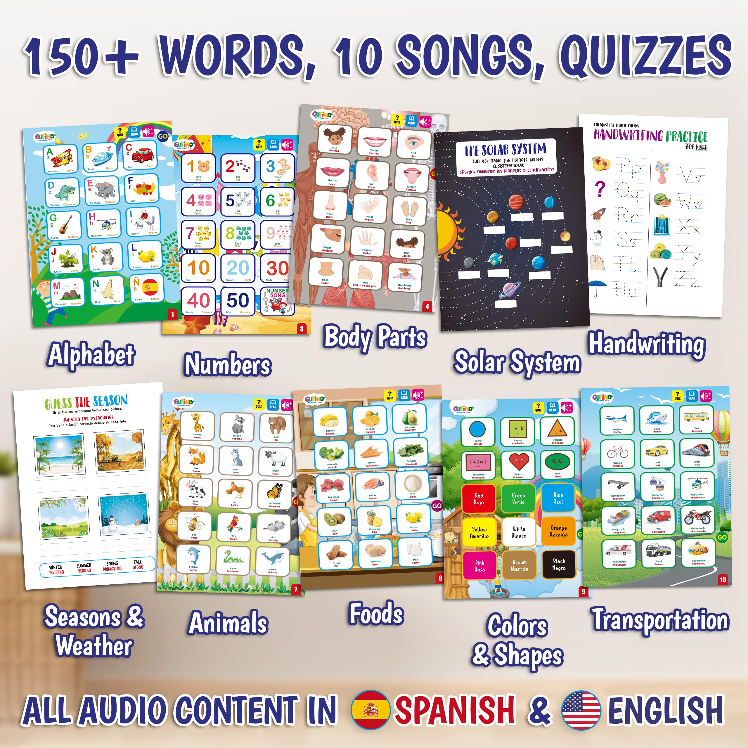 Gufino audio learning feature plays letters with clear pronunciation