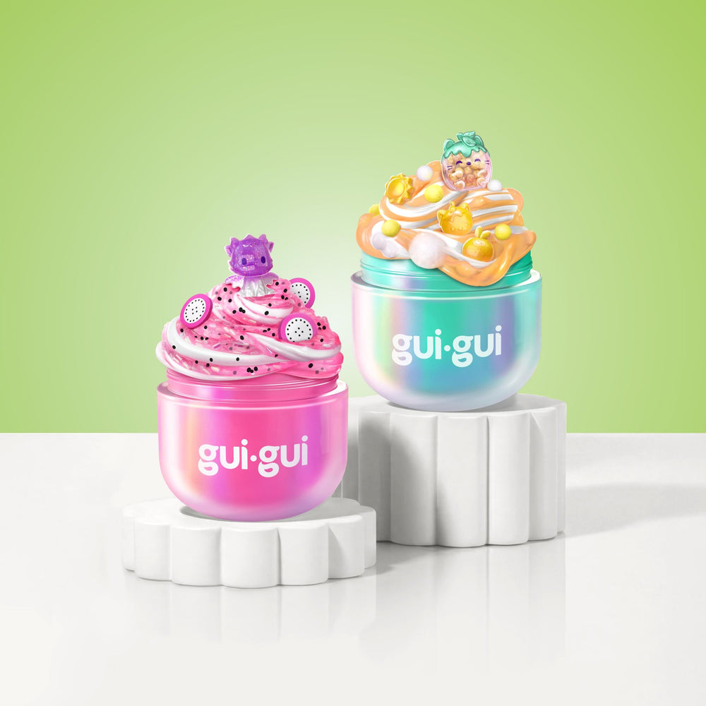Gui Gui boosters and decorative charms laid out to boost volume and look