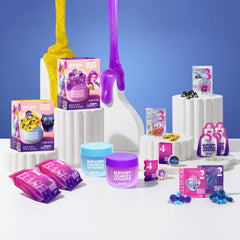 Gui Gui Derpy Tiger crunchy slime open tub highlighting tactile crunch benefit