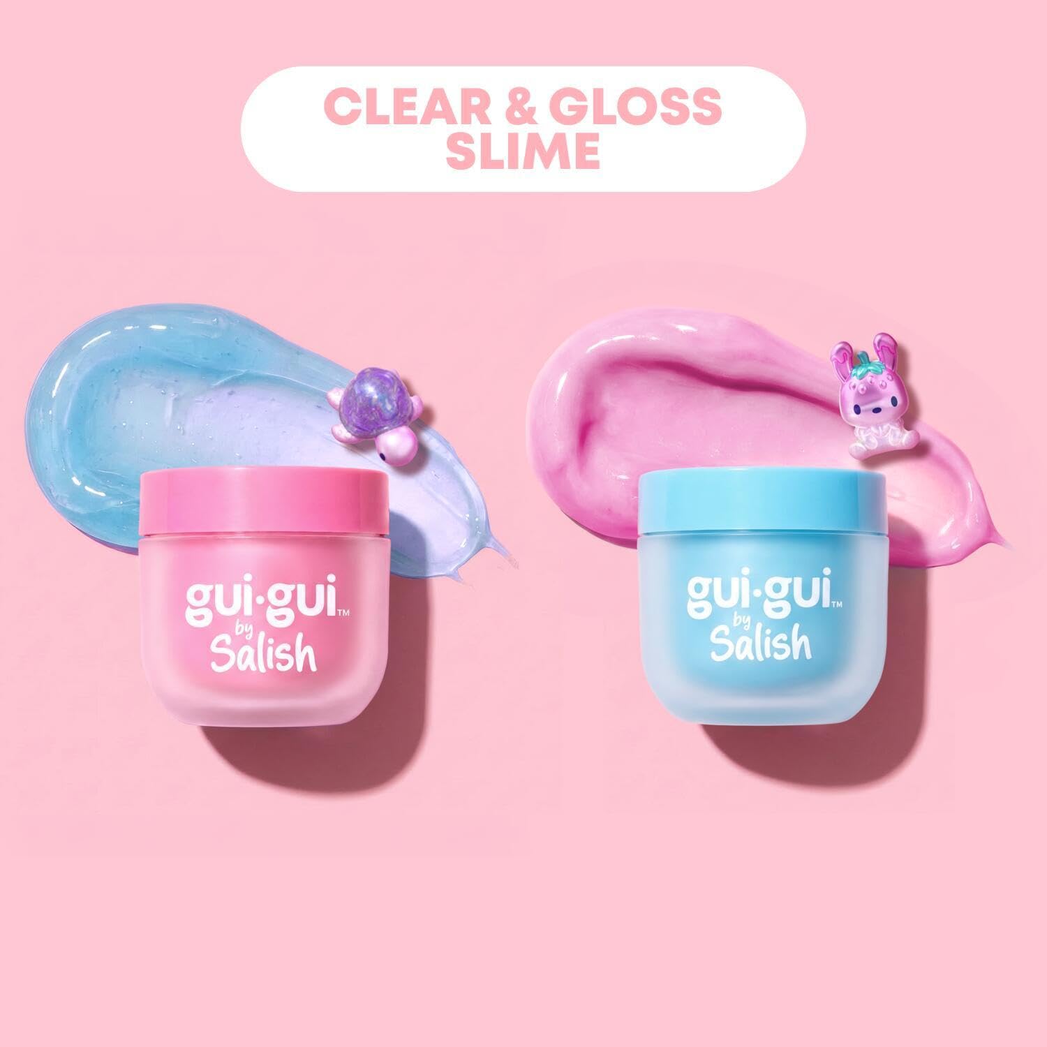 Gui Gui gloss slime stretching to show ultra-glossy smooth texture benefits