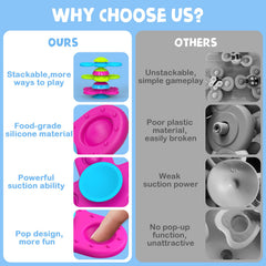 Guibola suction cup spinner toy for travel keeps babies entertained.