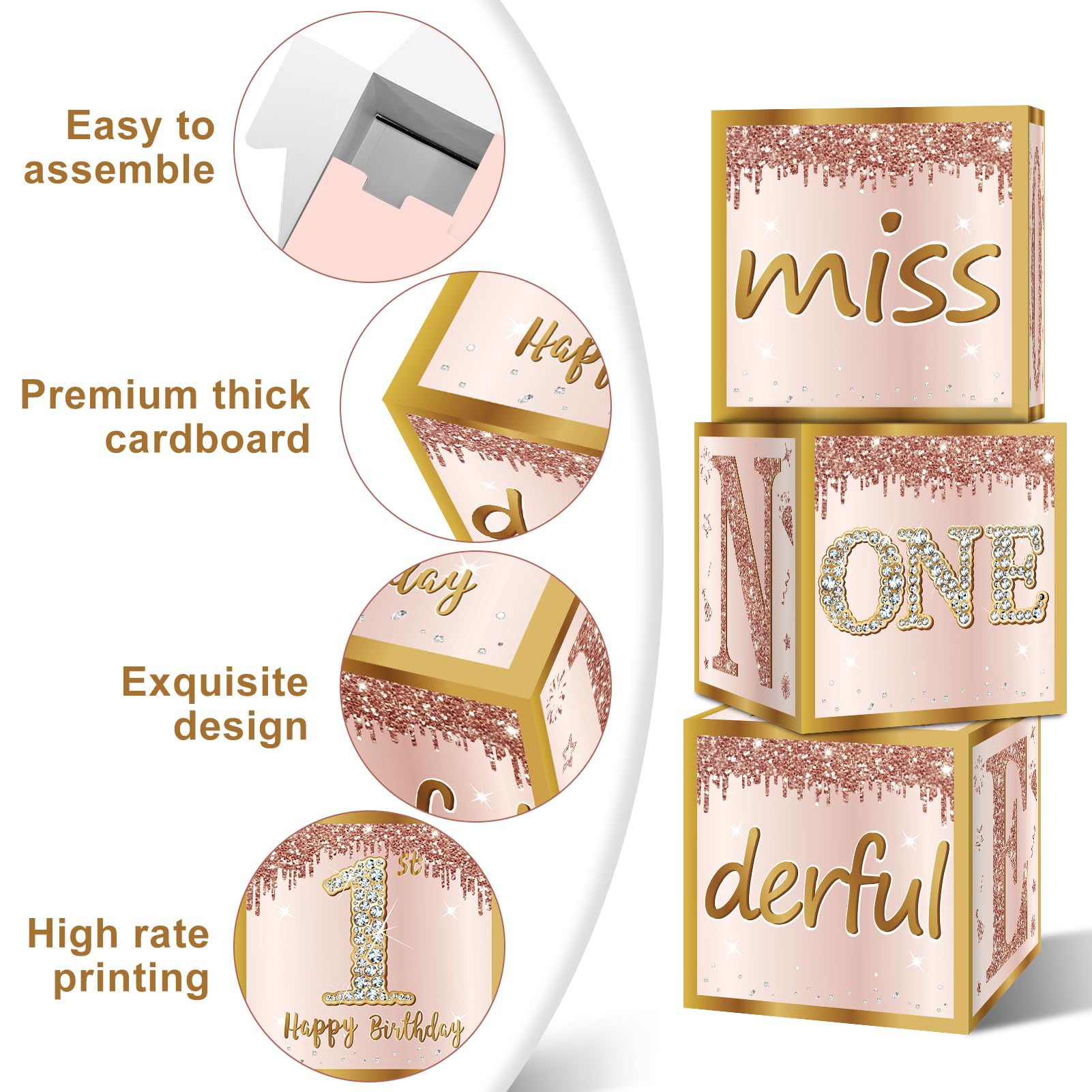 Guiruiy pink rose gold pattern print adds elegant flair.