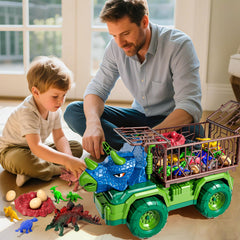 Guminnara 22-in-1 Triceratops Truck suitable for ages 3-10 during playtime.