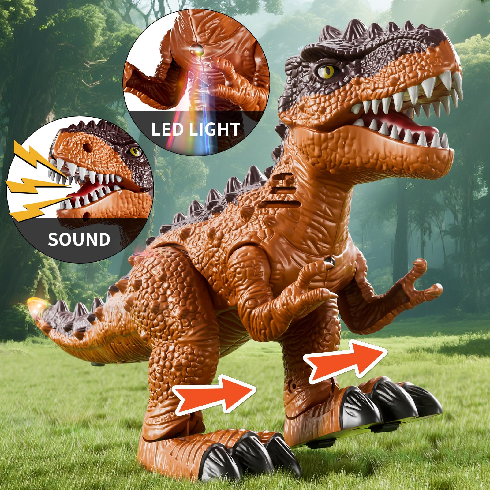 Guminnara Triceratops walking toy sparks adventurous pretend