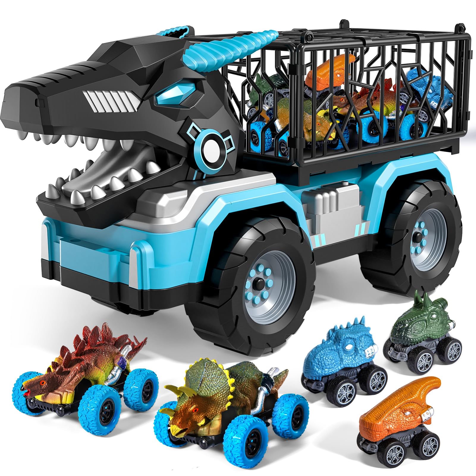 Guminnara dinosaur truck cage for imaginative play.