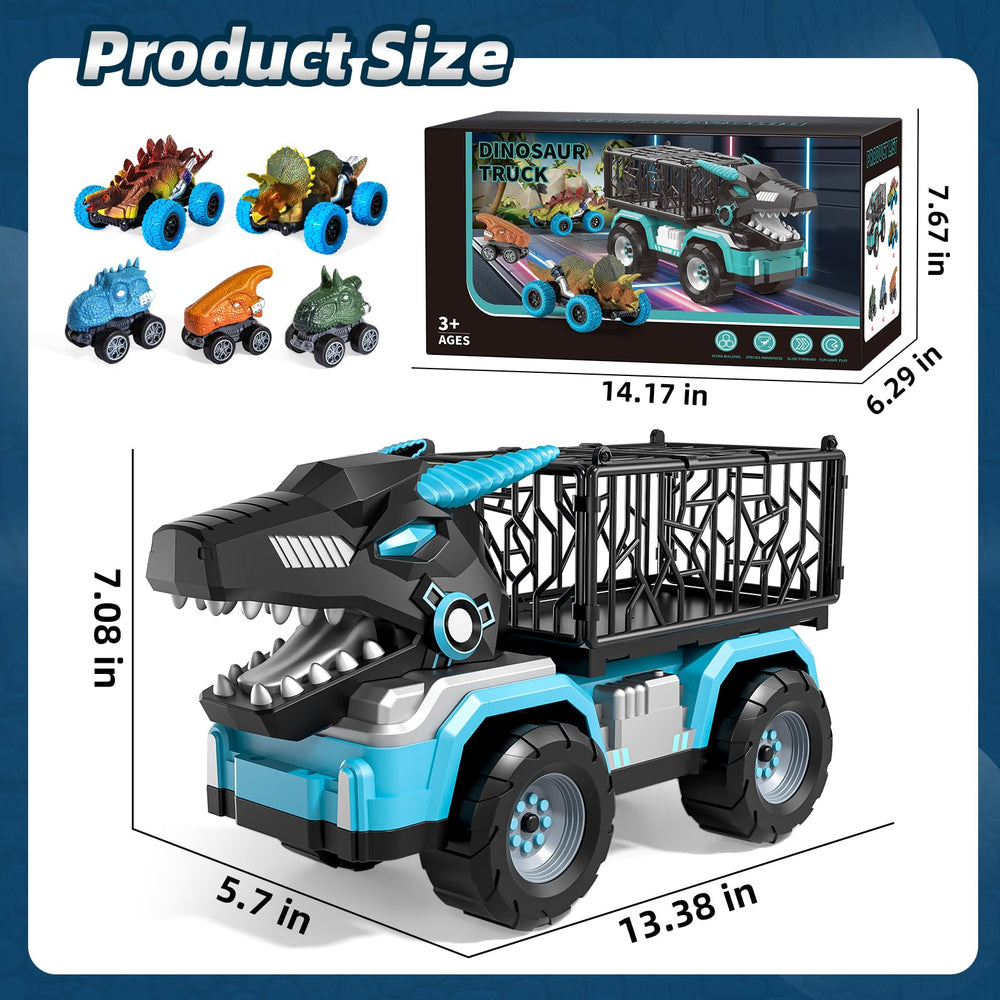 Guminnara pull-back dino cars five-pack for quick racing.