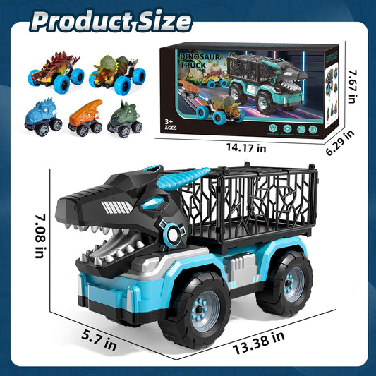 Guminnara pull-back dino cars five-pack for quick racing.