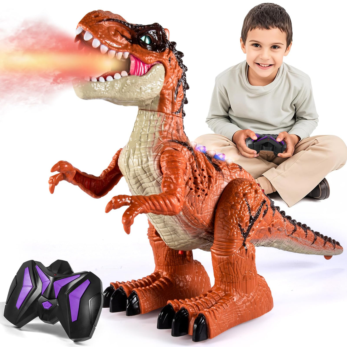 Guminnara RC DINO T-Rex walking action for engaging playtime.