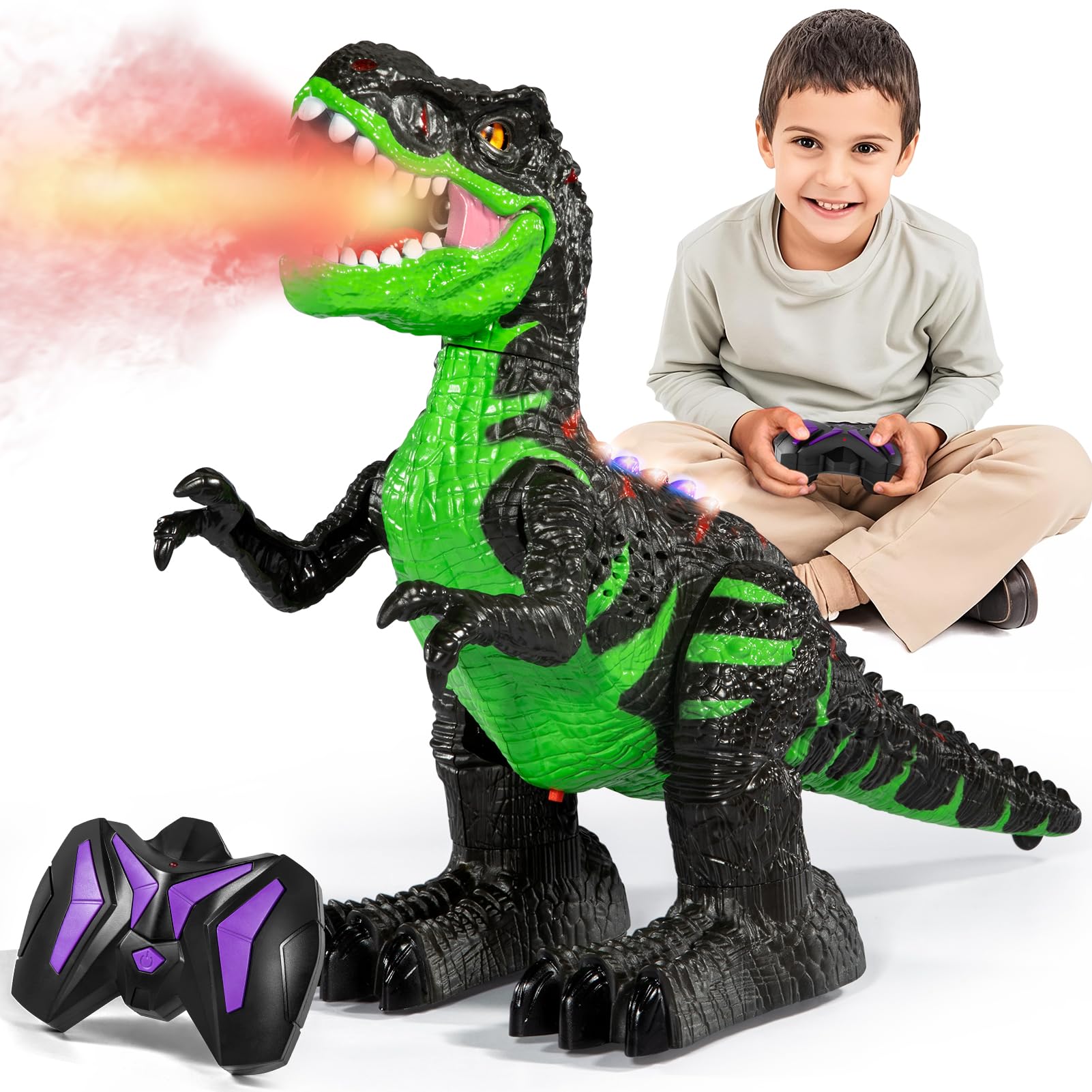 Guminnara RC dinosaur walking Trex front view for engaging play.