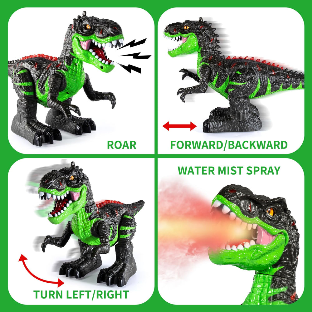 Guminnara RC dinosaur water mist spray enhances dramatic play.