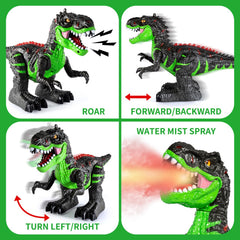 Guminnara RC dinosaur water mist spray enhances dramatic play.