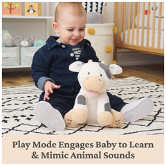 GUND Buttermilk cow plush left foot interaction to activate song mode and games
