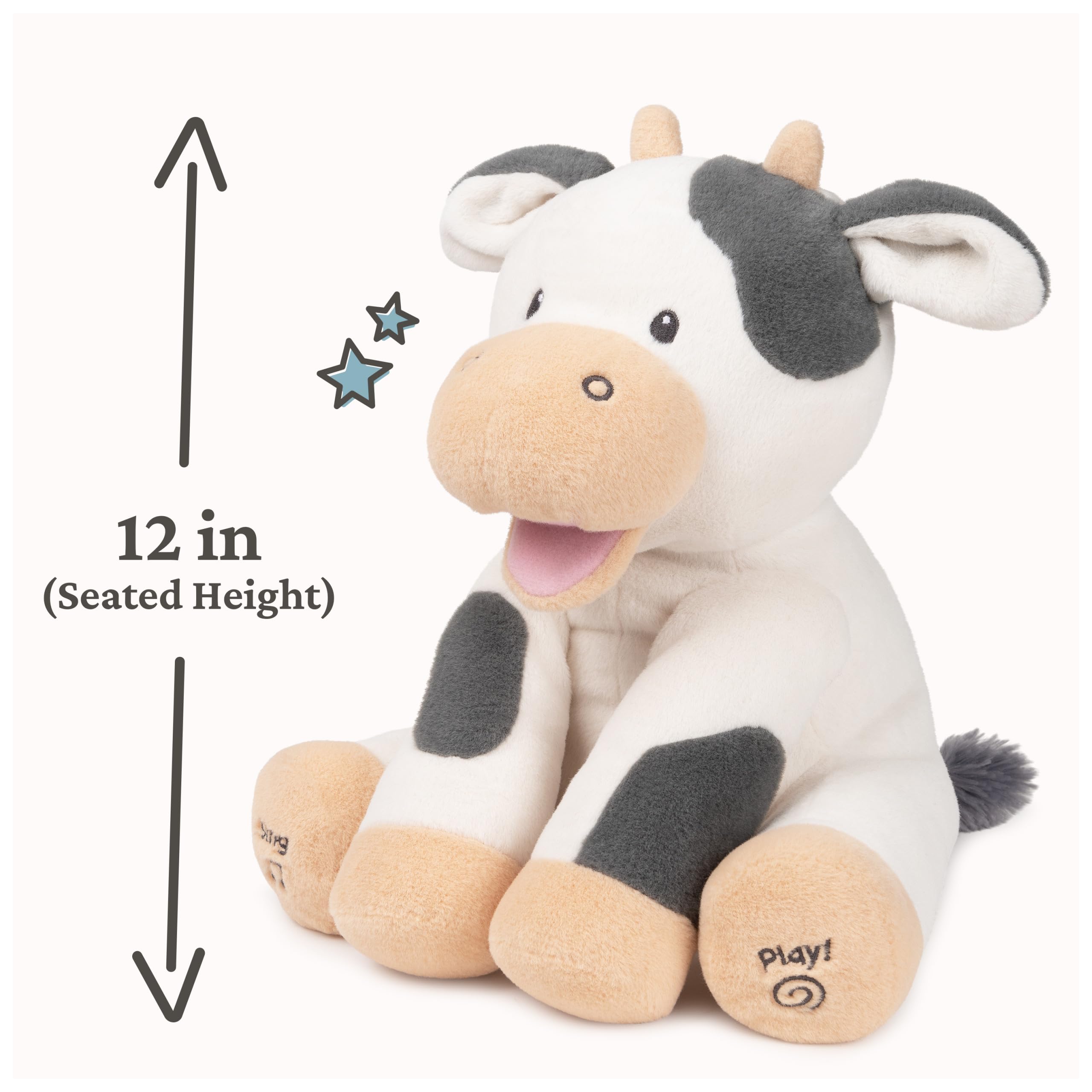 GUND Buttermilk cow batteries included for immediate fun and play