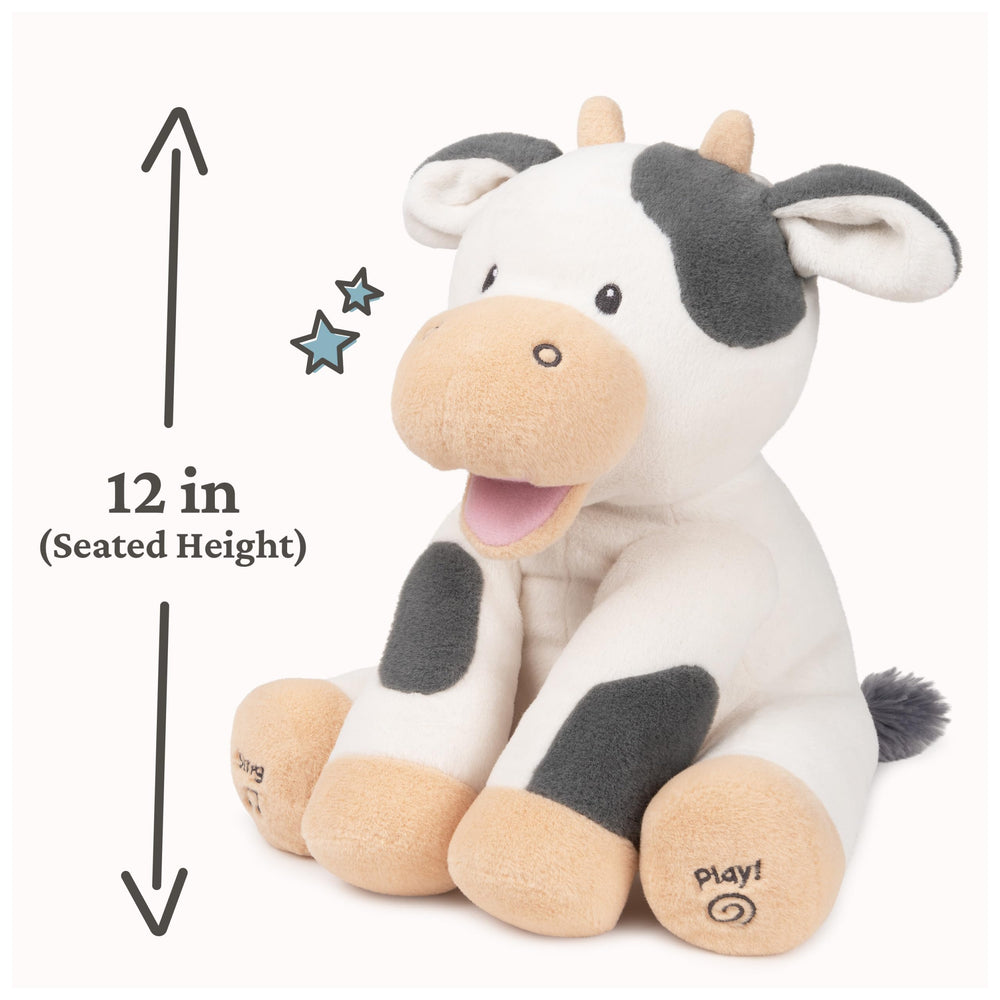 GUND Buttermilk cow batteries included for immediate fun and play