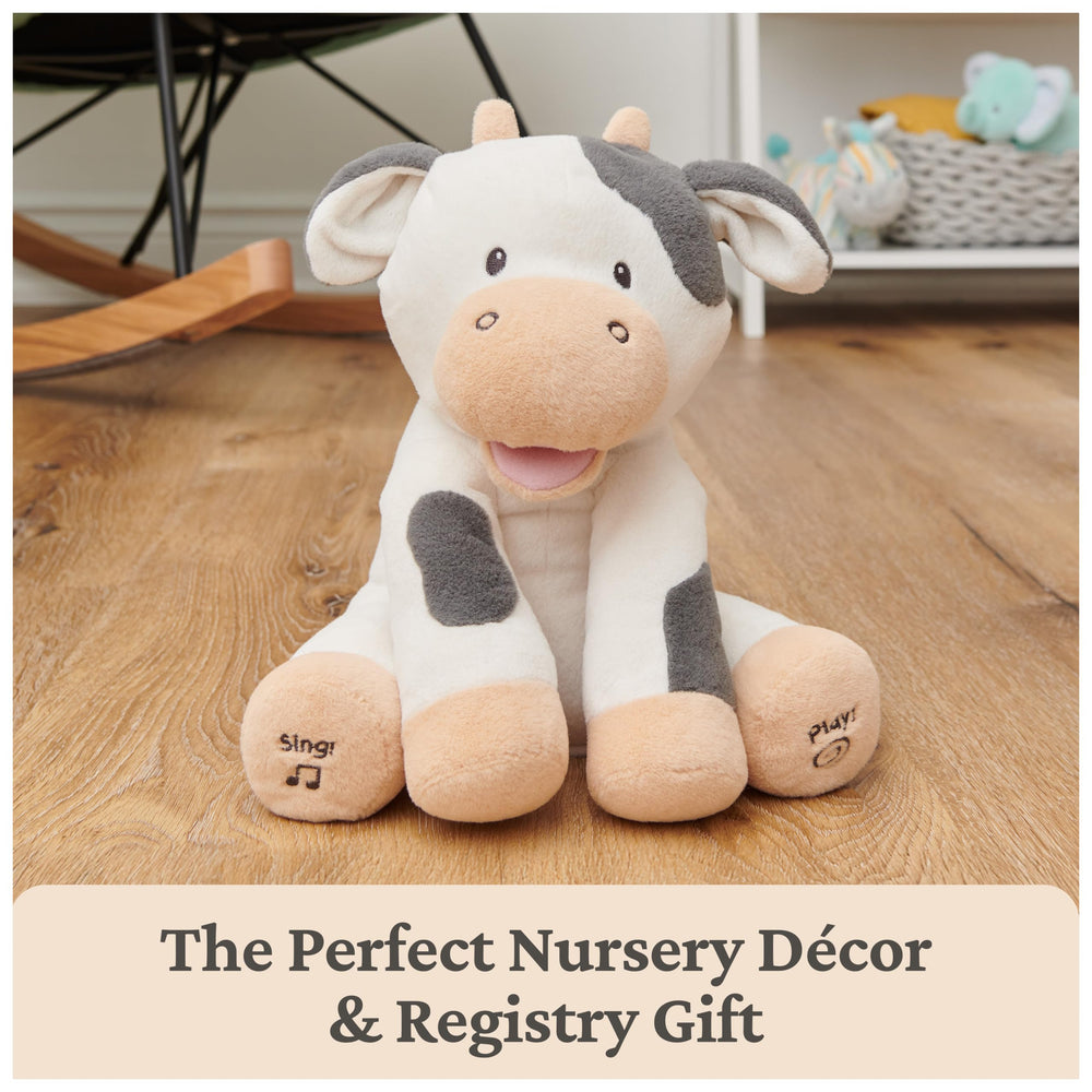 GUND Buttermilk cow plush embroidered details provide durable, kid-friendly design