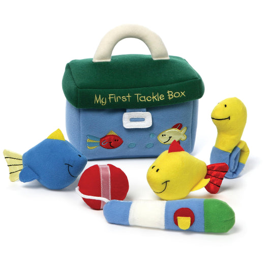 GUND My First Tackle Box rod; soft, safe grip for baby pretend fishing.