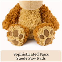 GUND Bexley faux suede nose detail on a cuddly bear
