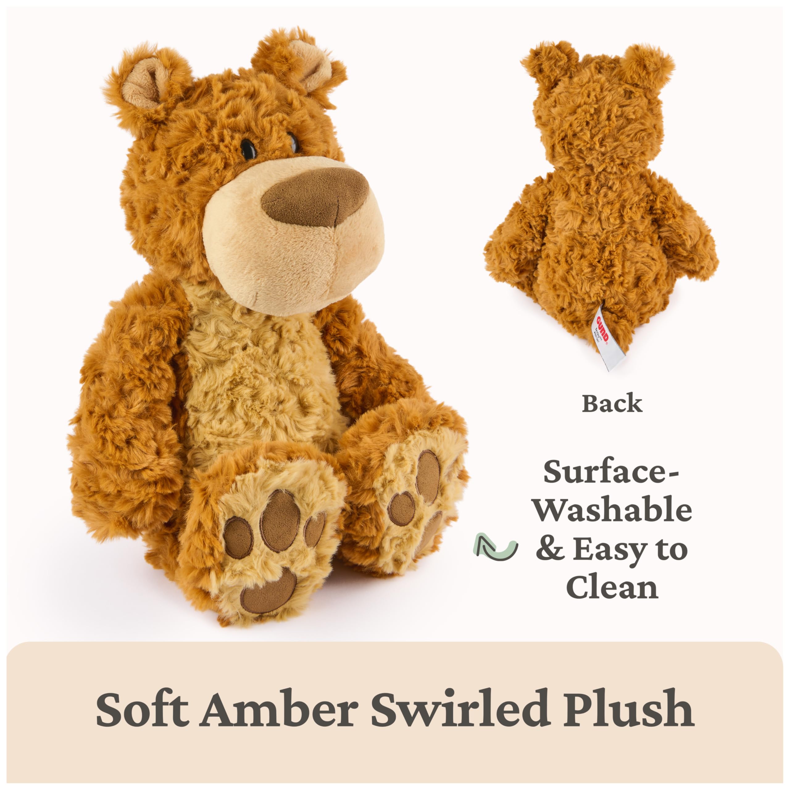 GUND Bexley close-up of large paws for posing and squeezing