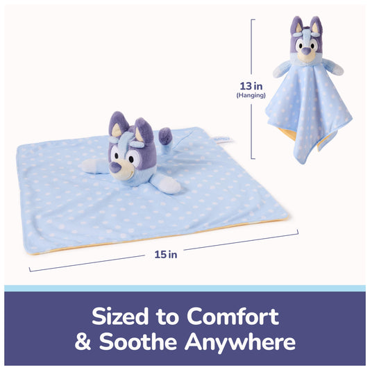 GUND Bluey double sided blanket with orange bone underside offers comforting warmth.