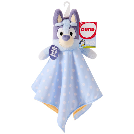 GUND Bluey sustainably soft lovey front view for cozy snuggles.