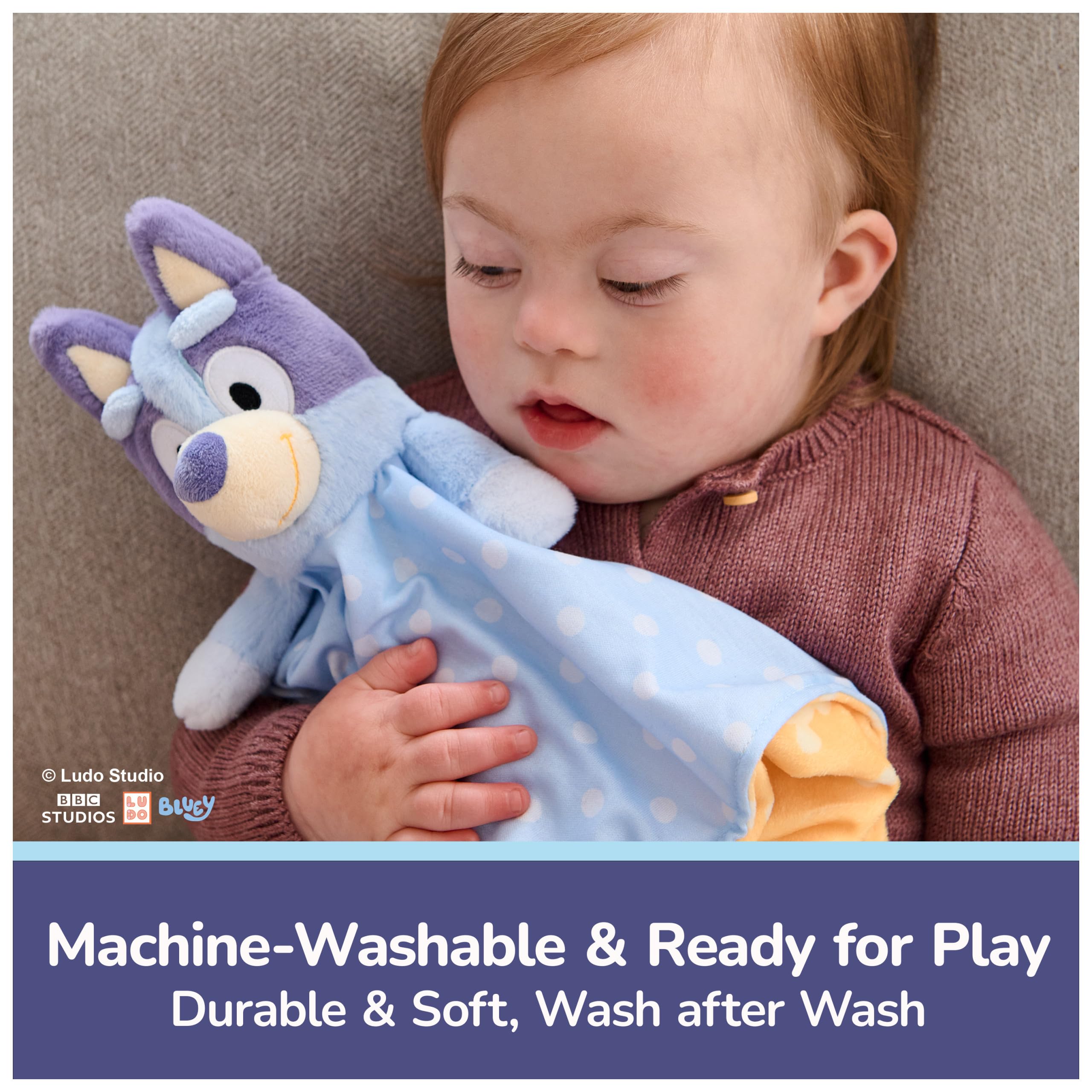 GUND Bluey plush lovey complements modern nurseries with soft textures.