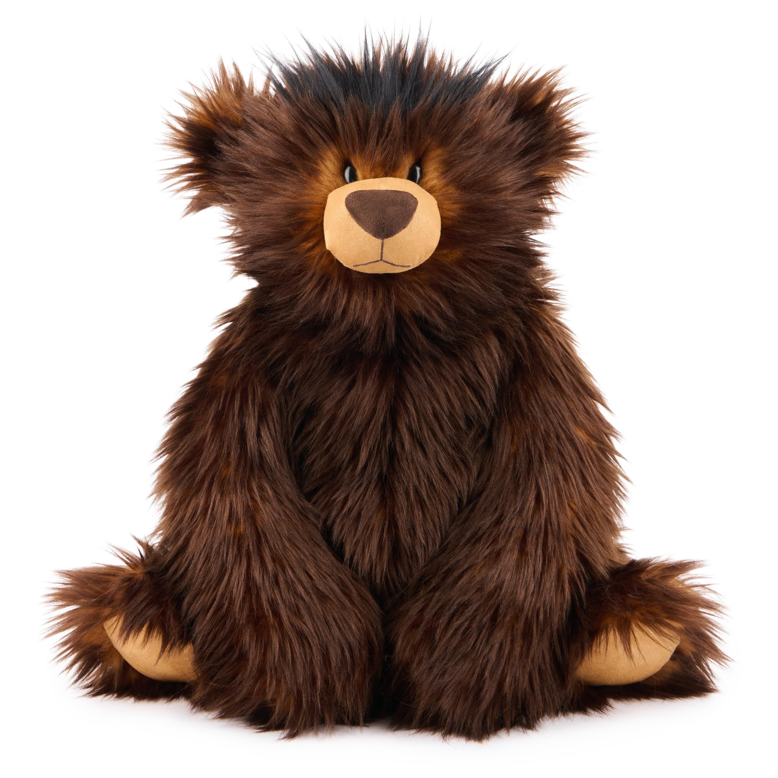 GUND Boe 12-inch seated teddy with fluffy multi-tone fur for cozy hugs.