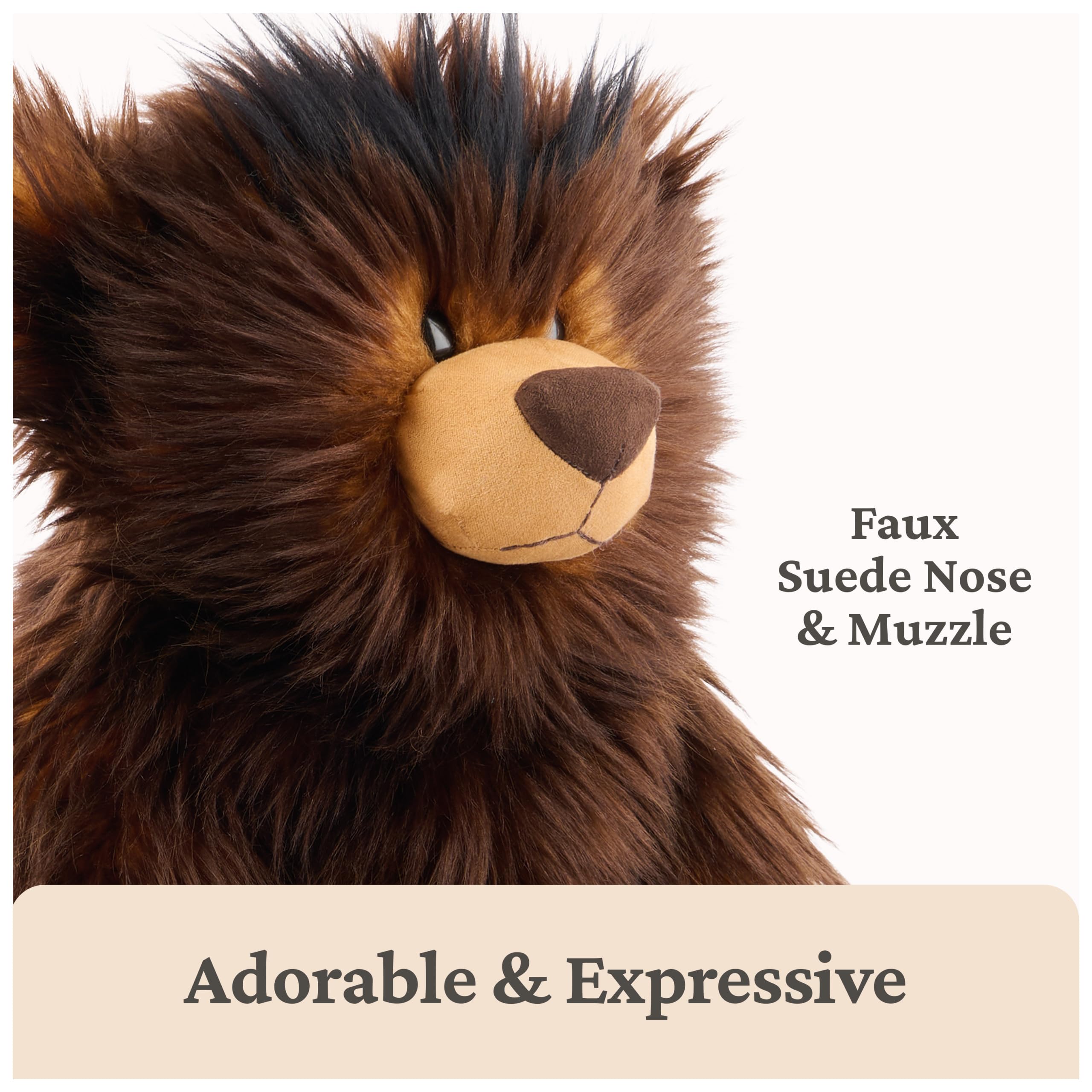 Boe's faux suede muzzle and paw pads add a refined touch for kids.