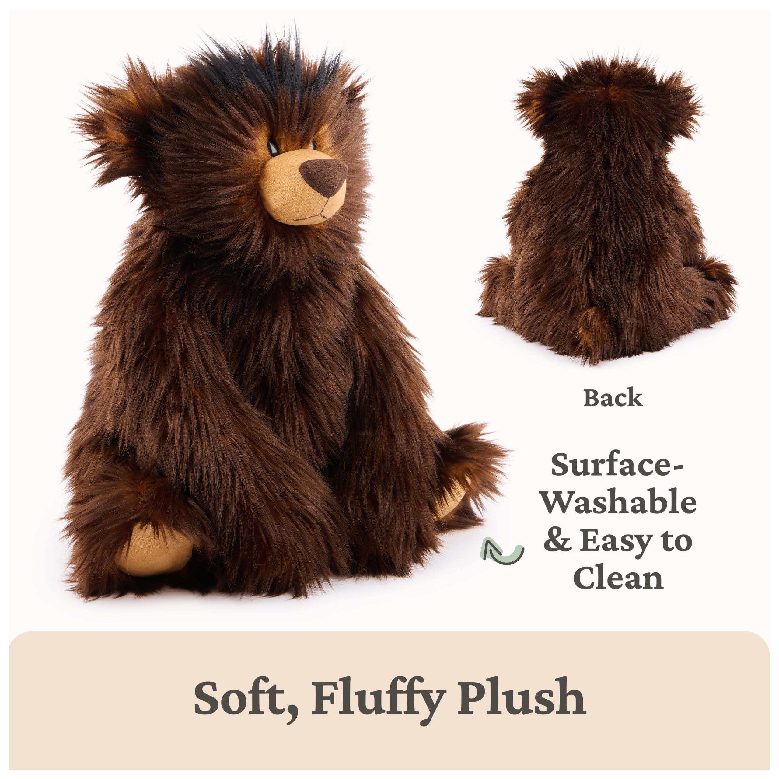 Surface-washable care helps keep Boe clean after adventures.