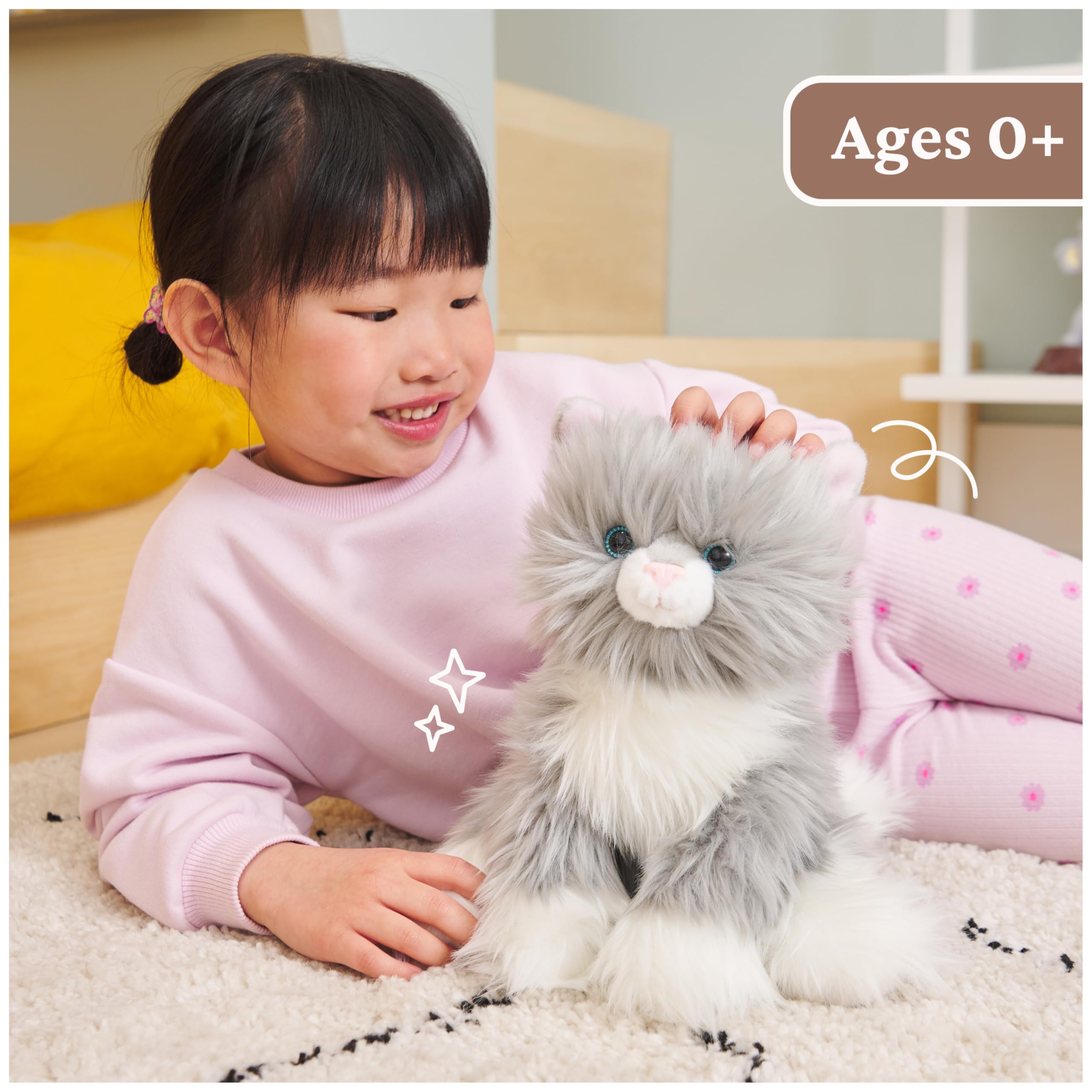 GUND Camilla white paw pads add cute tactile detail for pretend play.