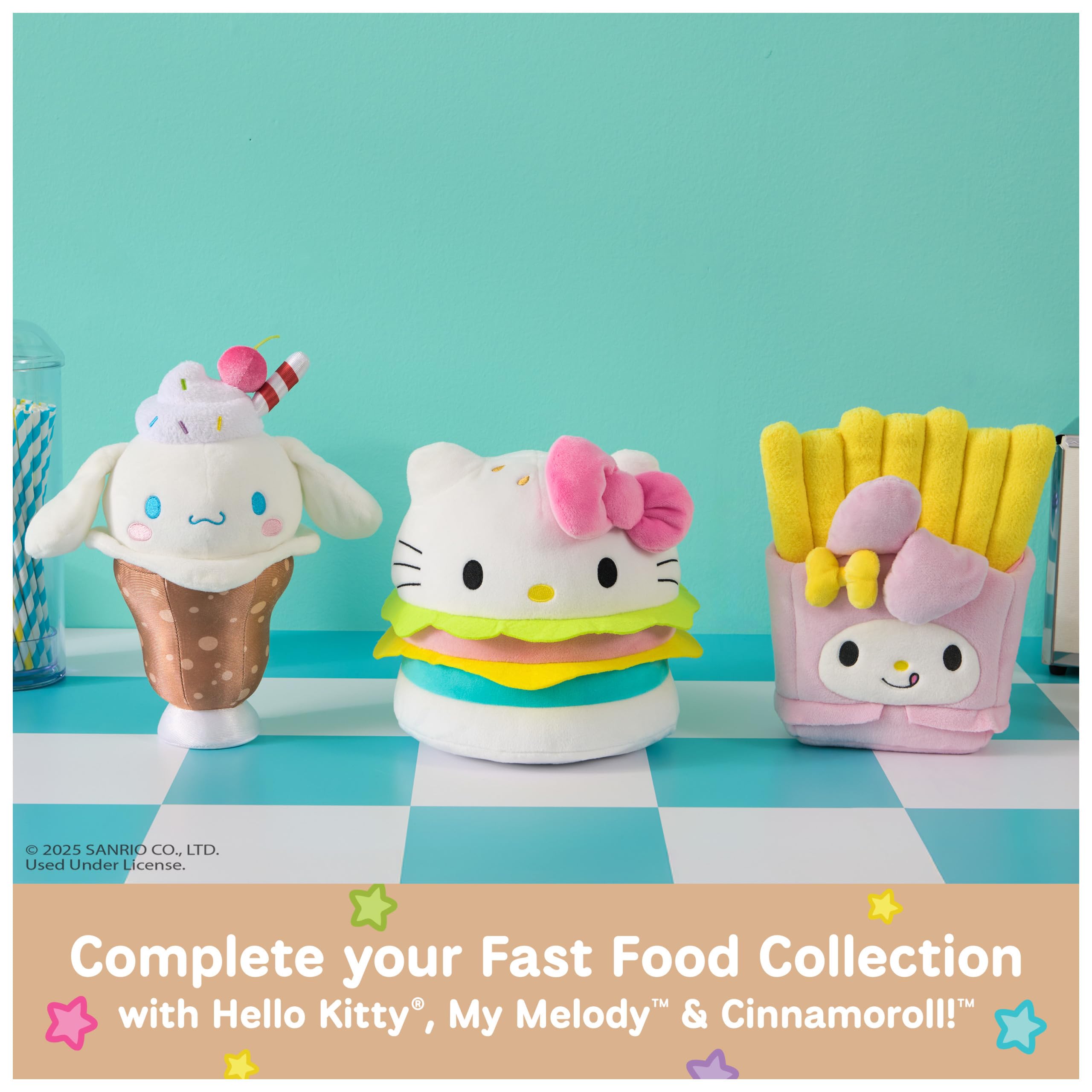 GUND Cinnamoroll root beer float plush full-ensemble showcases a playful snack-inspired design