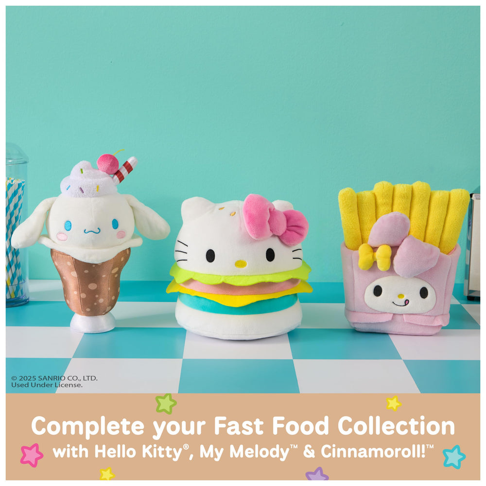 GUND Cinnamoroll root beer float plush full-ensemble showcases a playful snack-inspired design