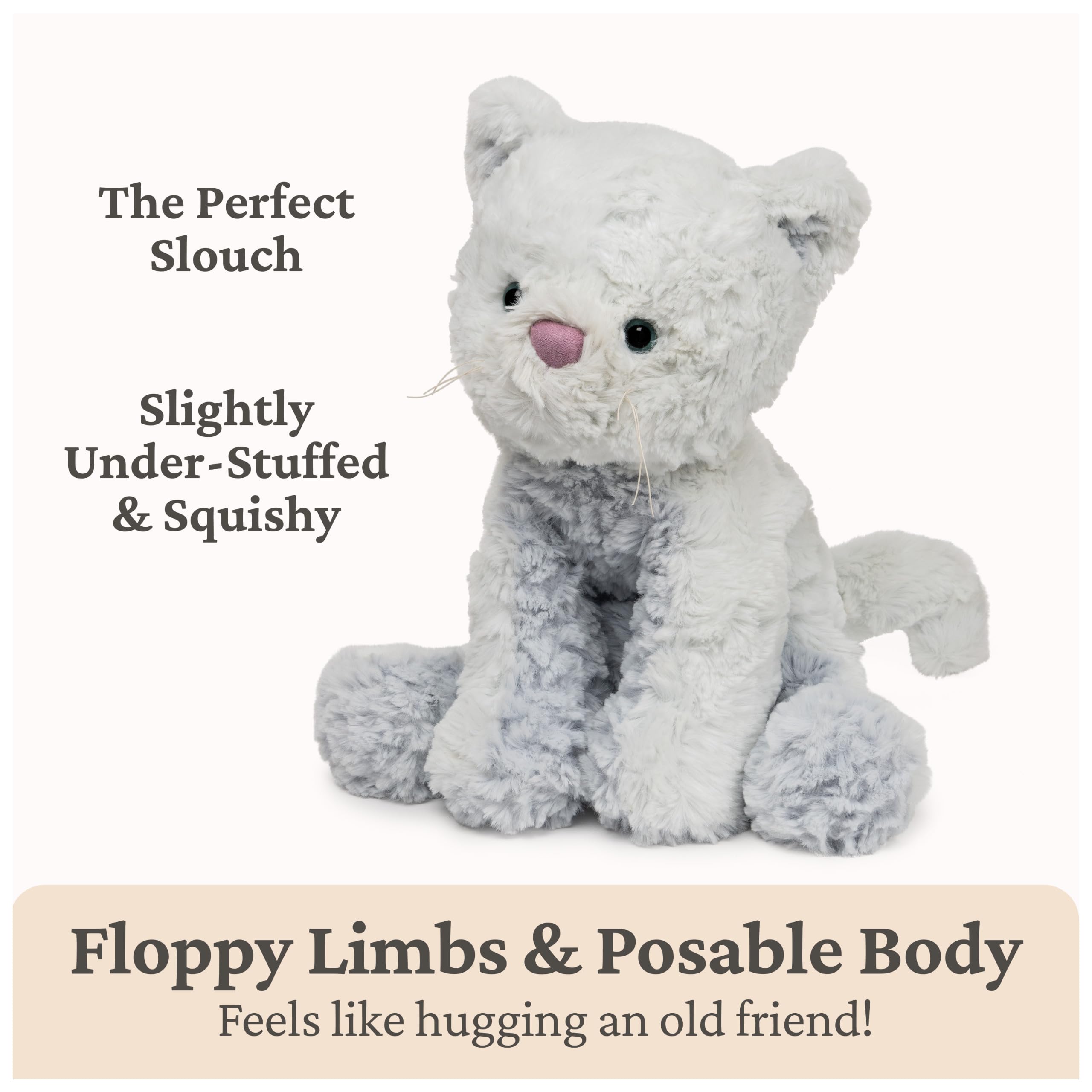 GUND Cozys Kitty Cat plush with floppy limbs inviting gentle play