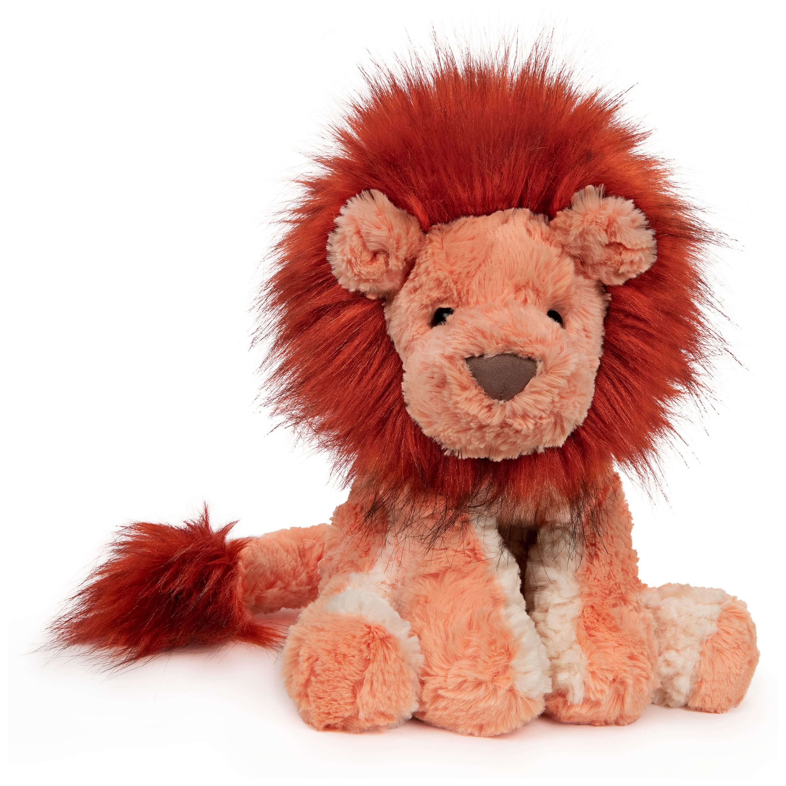 GUND Cozys Lion plush shows rippled orange fur texture for cozy hugs.
