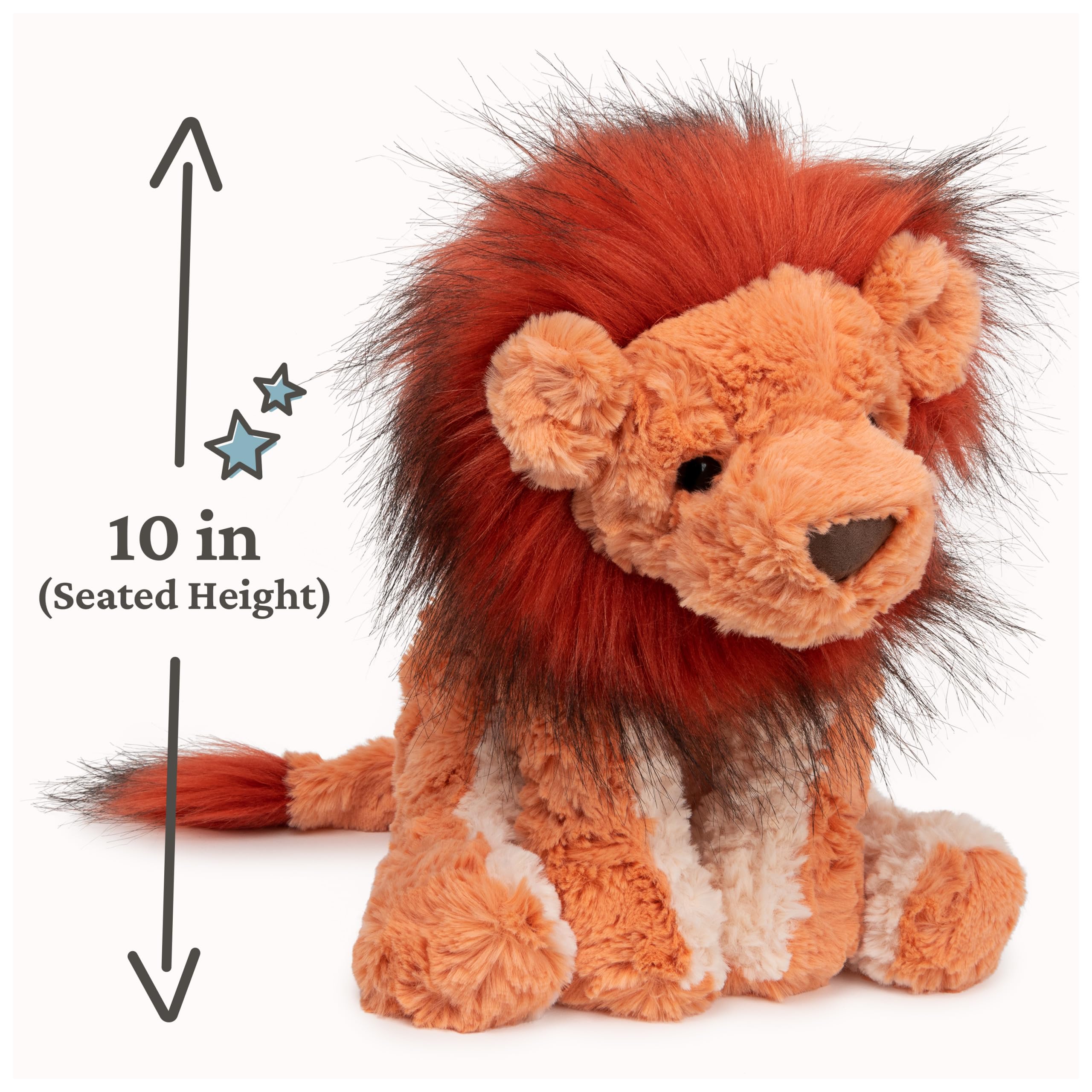 GUND Cozys Lion mane detail highlights soft, inviting playtime.